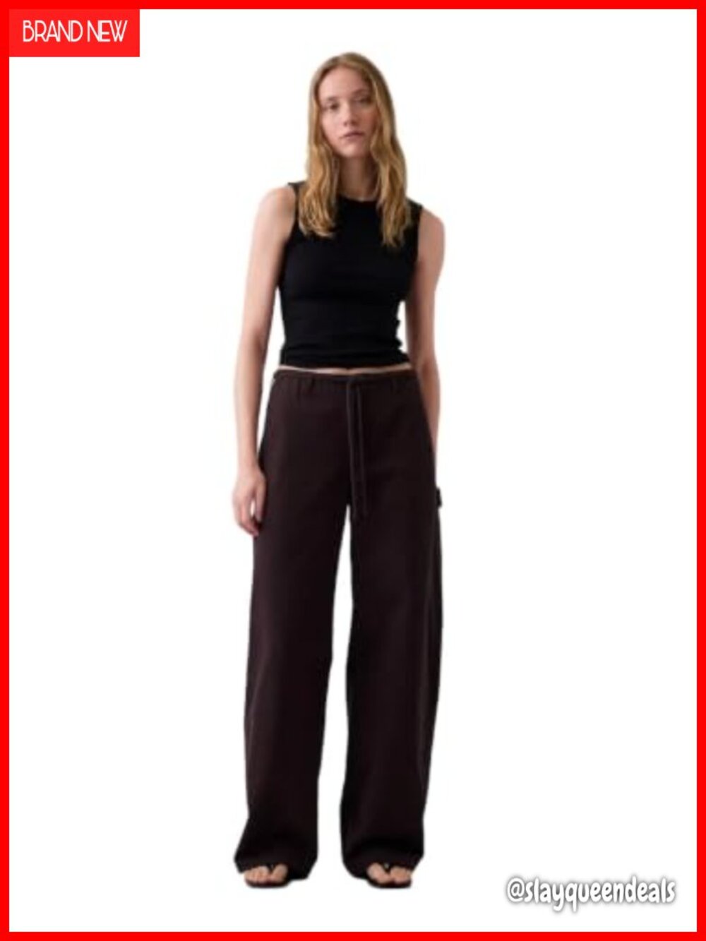 Women's Baggy Cargo Pants Pull On Mid Rise Loose Ankle